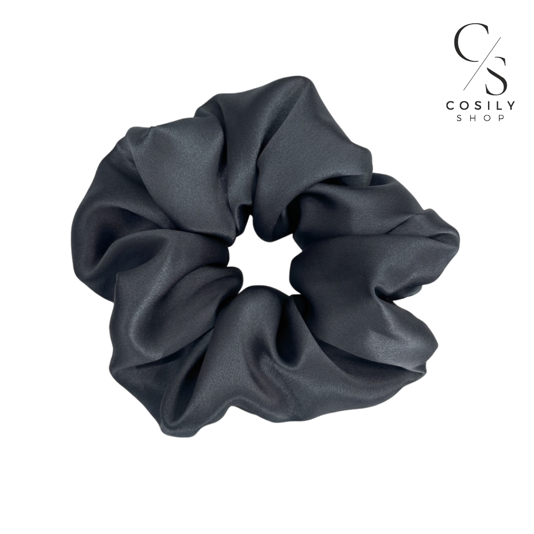 Jedwabna gumka MAXI - stalowy