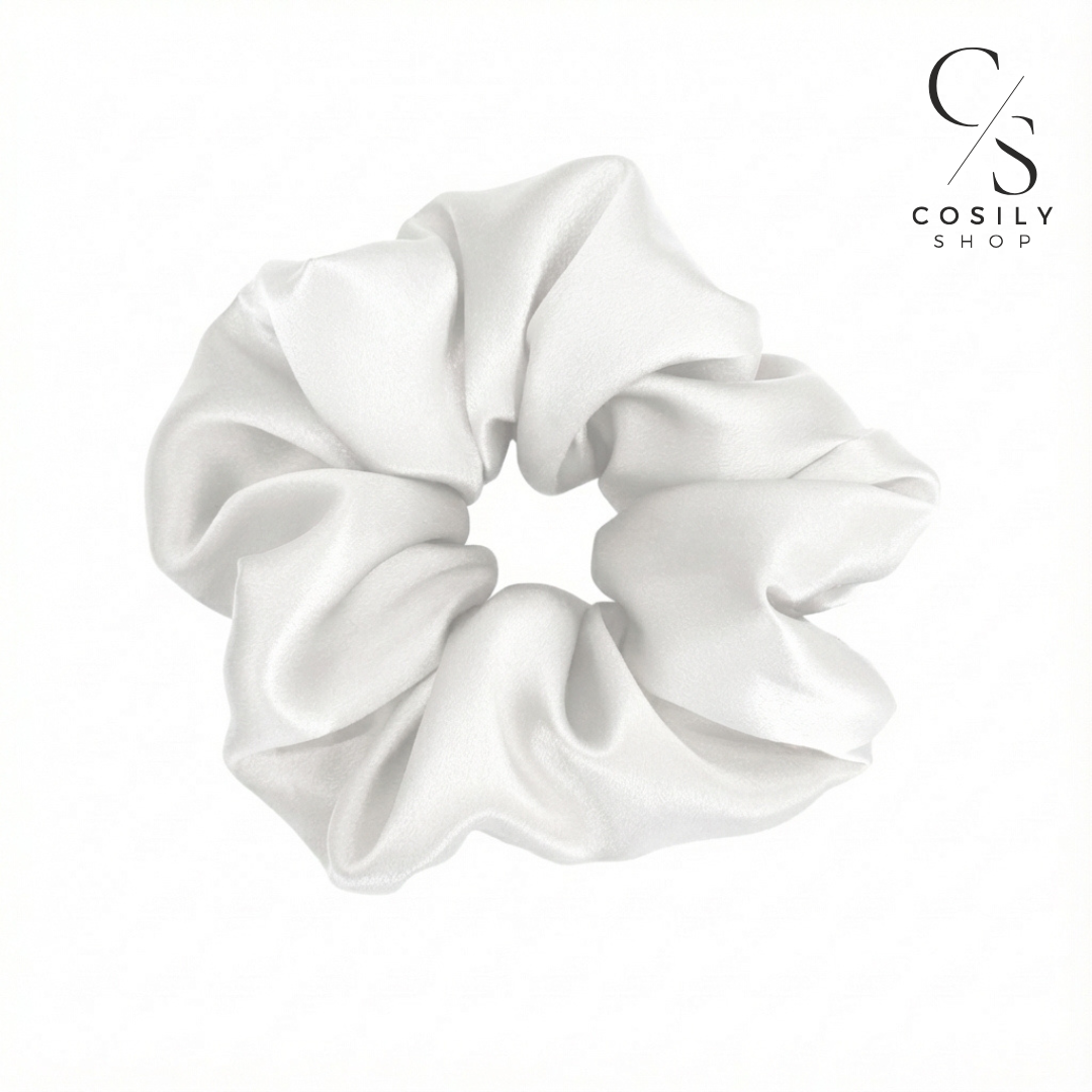 Jedwabna gumka MAXI - mleczna biel