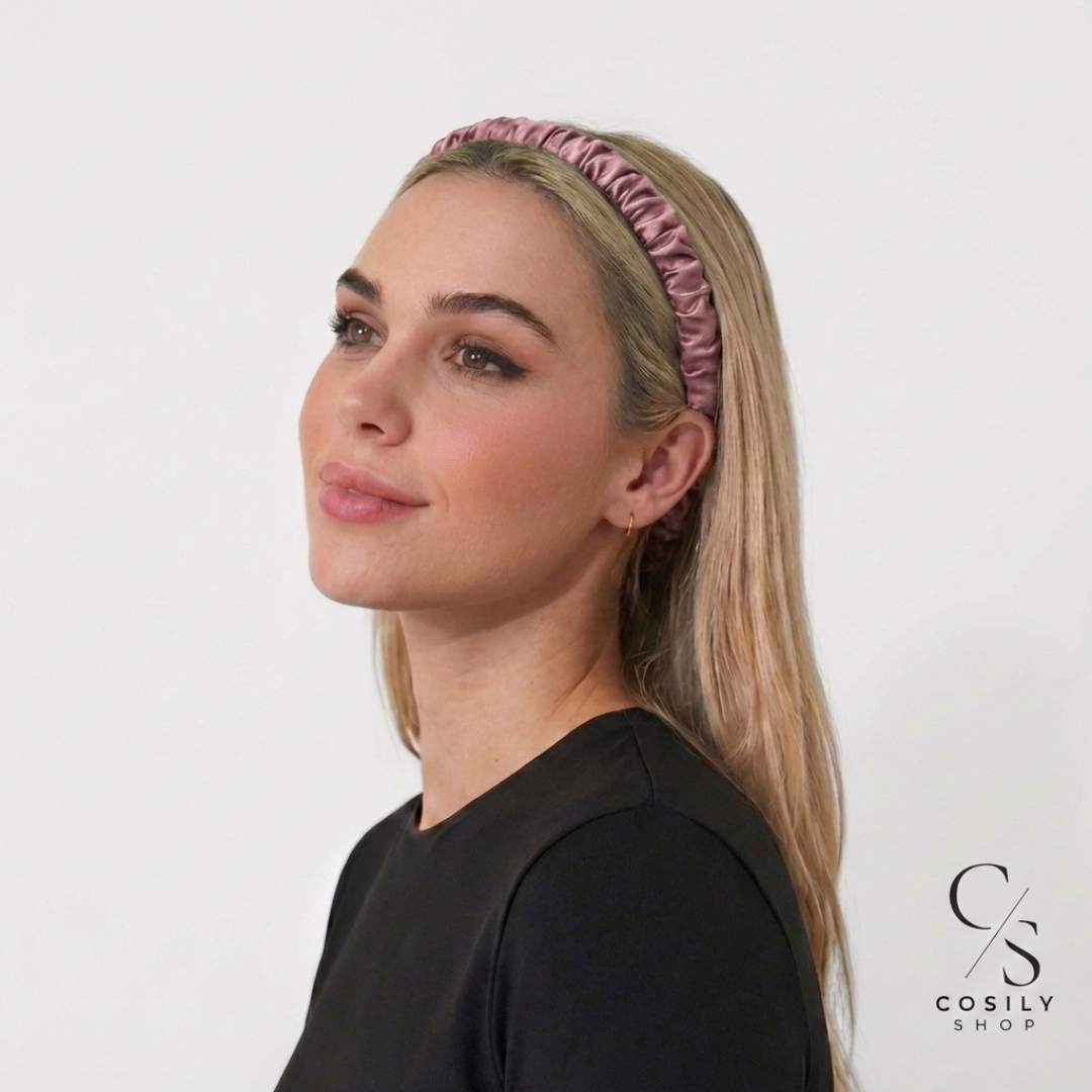 Seiden-Mini-Stirnband - Lavendel