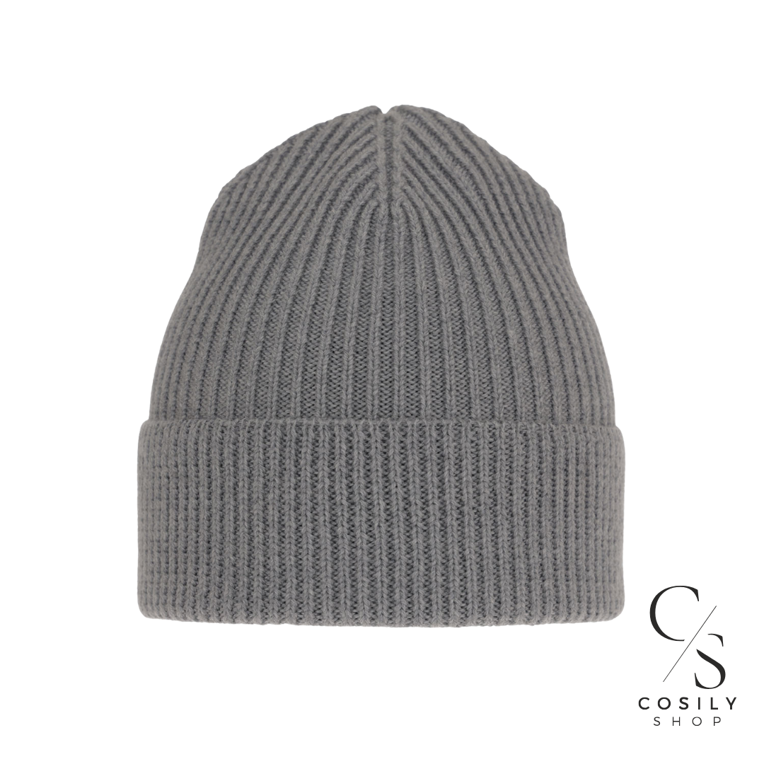 Wełniana Męska Czapka 100% Merino z Jedwabną Podszewką