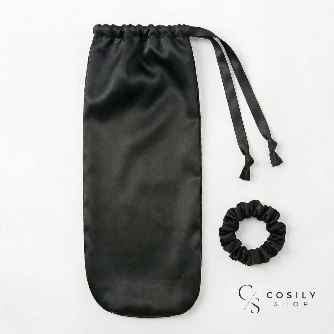 Czepek jedwabny na włosy do spania - zakładany na kucyk