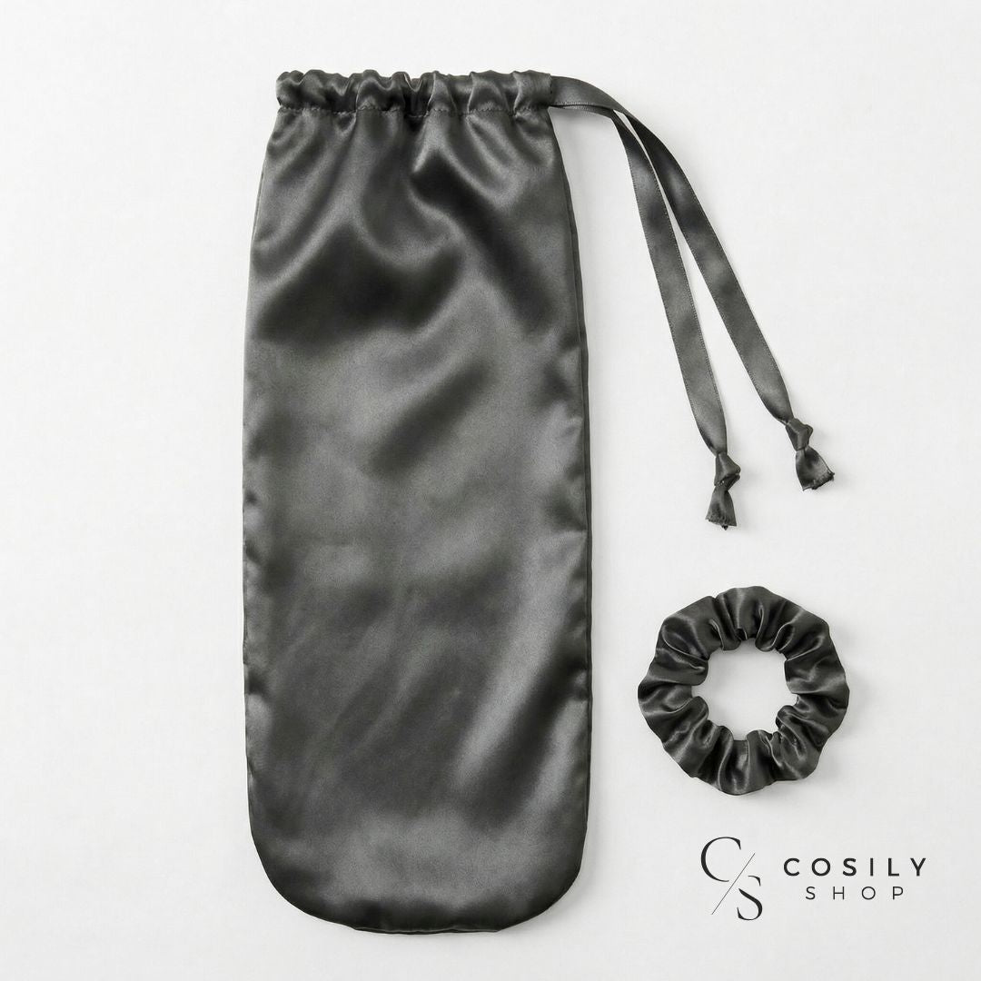 Czepek jedwabny na włosy do spania - zakładany na kucyk