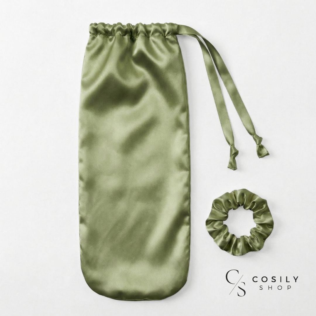 Czepek jedwabny na włosy do spania - zakładany na kucyk