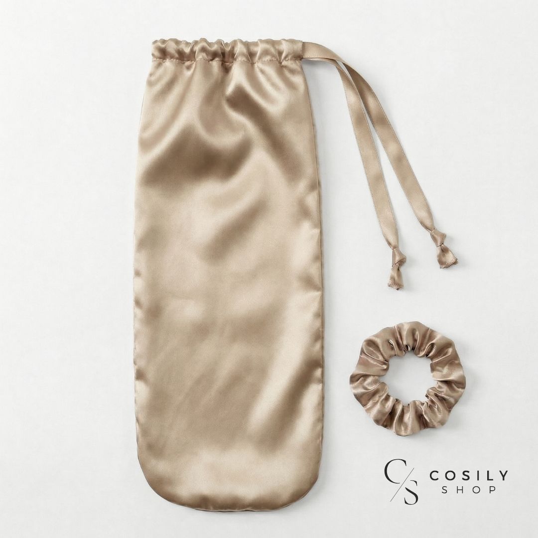 Czepek jedwabny na włosy do spania - zakładany na kucyk