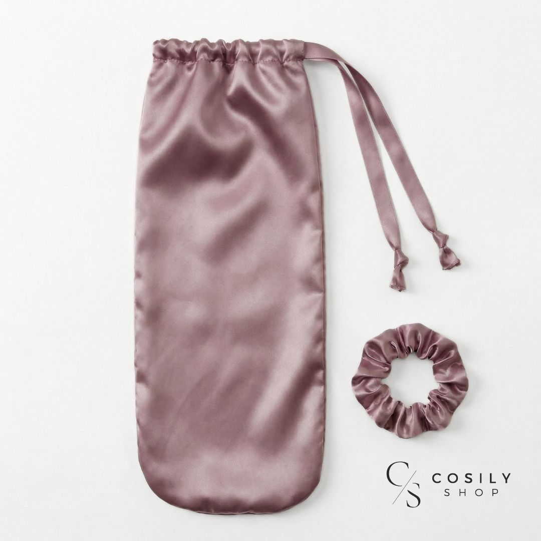 Czepek jedwabny na włosy do spania - zakładany na kucyk