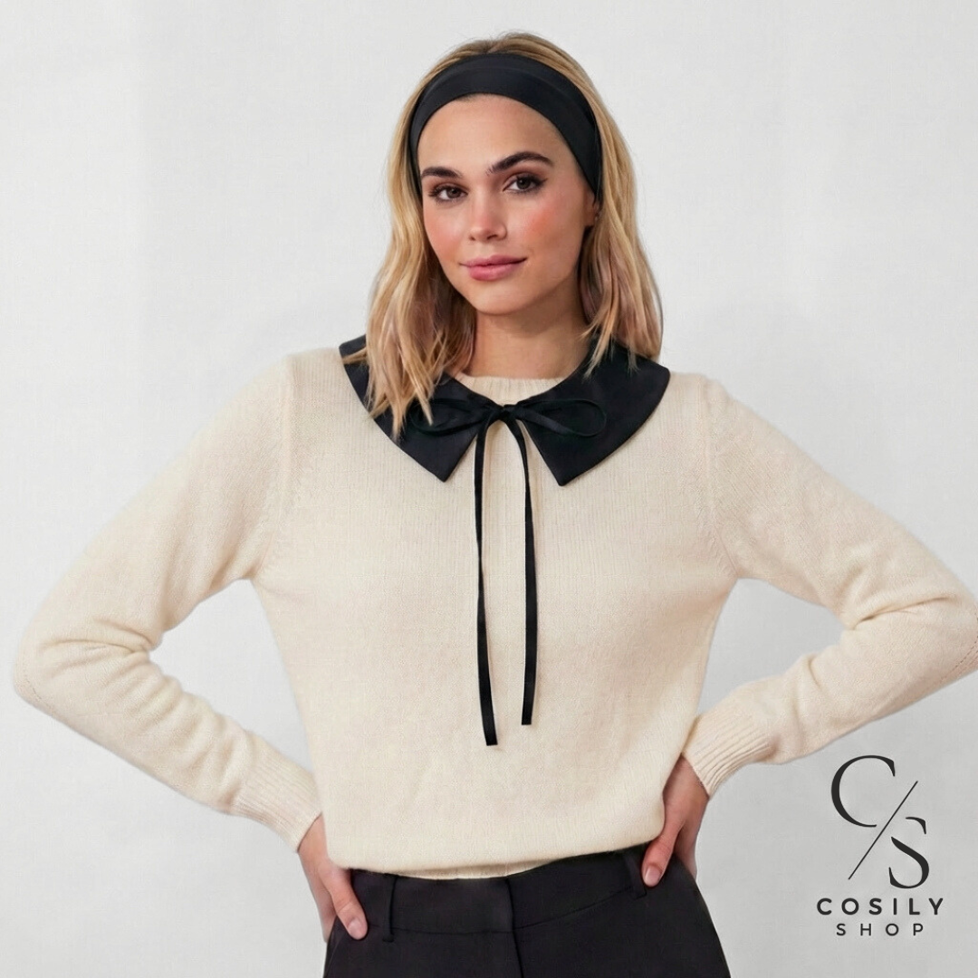 Jedwabny kołnierzyk dopinany - REGULAR