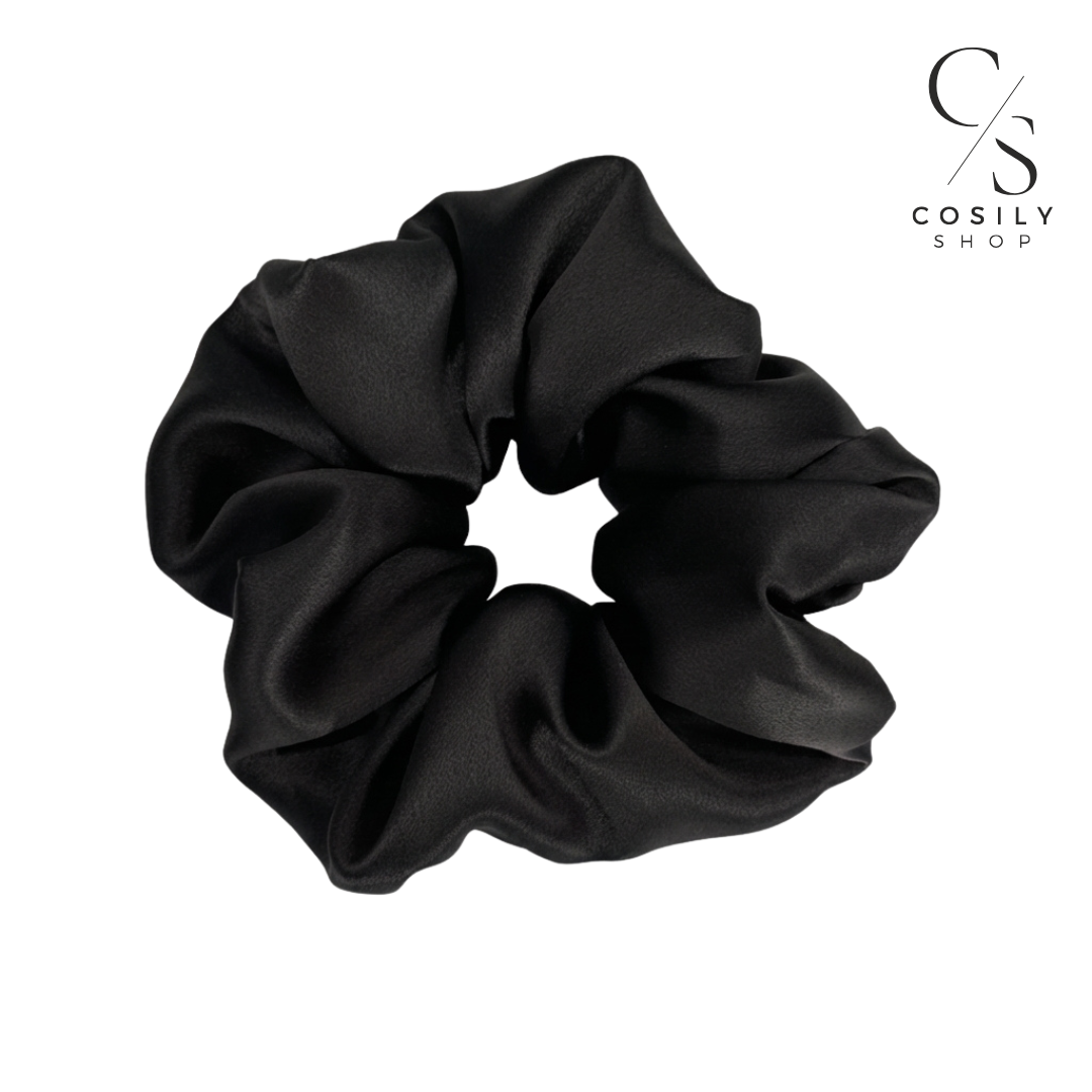 Jedwabna gumka MAXI - czarna