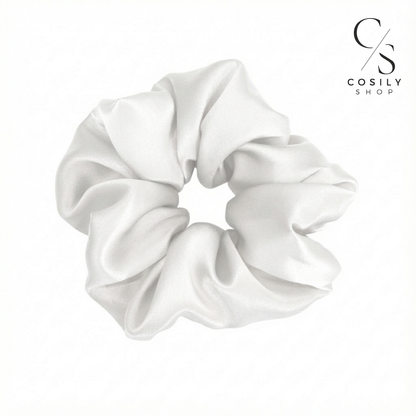 Seiden-MAXI-Scrunchie - milchig weiß