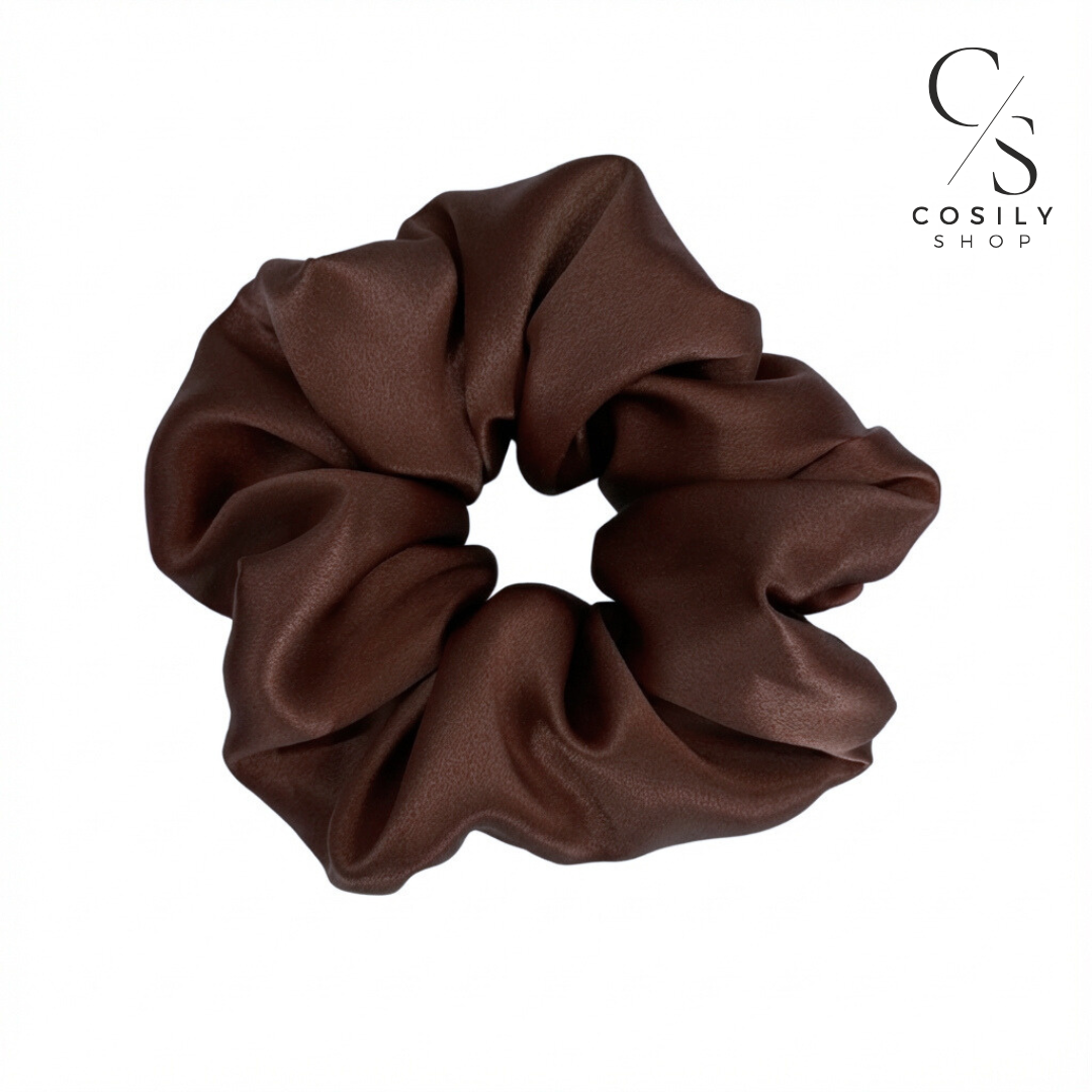 Jedwabna gumka MAXI - czekoladowy