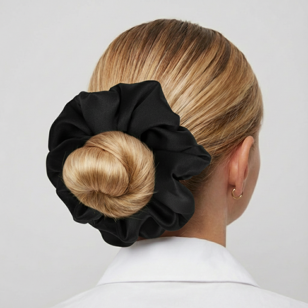 Jedwabna gumka MAXI - czarna