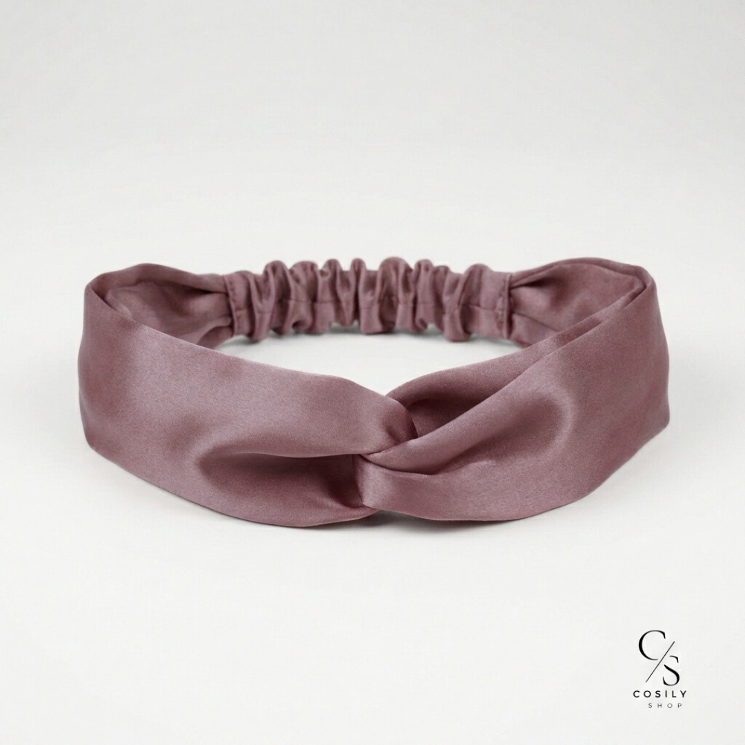 jedwabna opaska do włosów z węzłem 