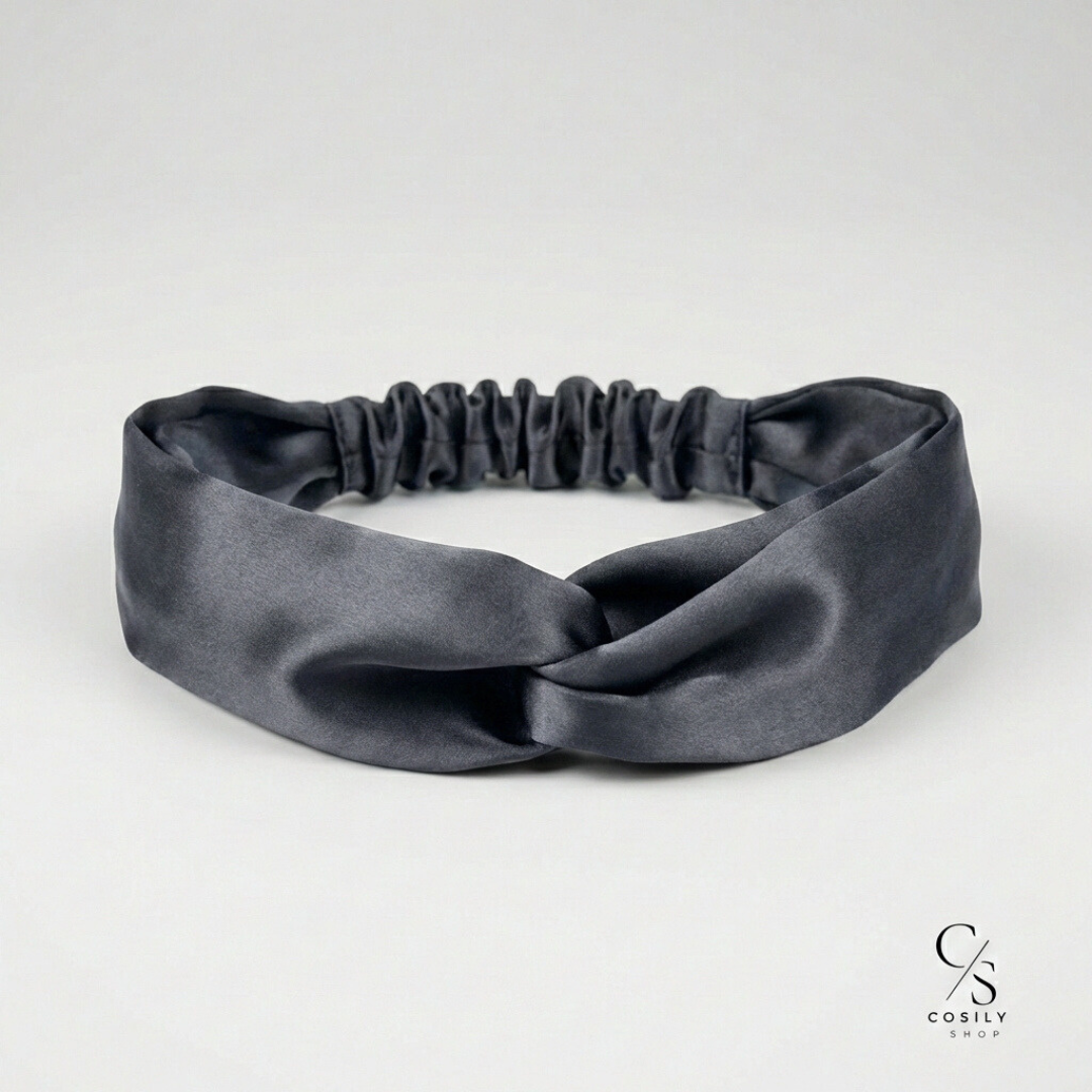 jedwabna opaska do włosów z węzłem 