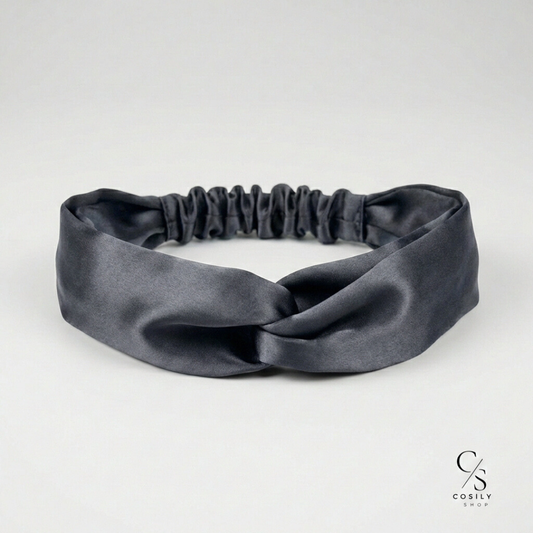 jedwabna opaska do włosów z węzłem 