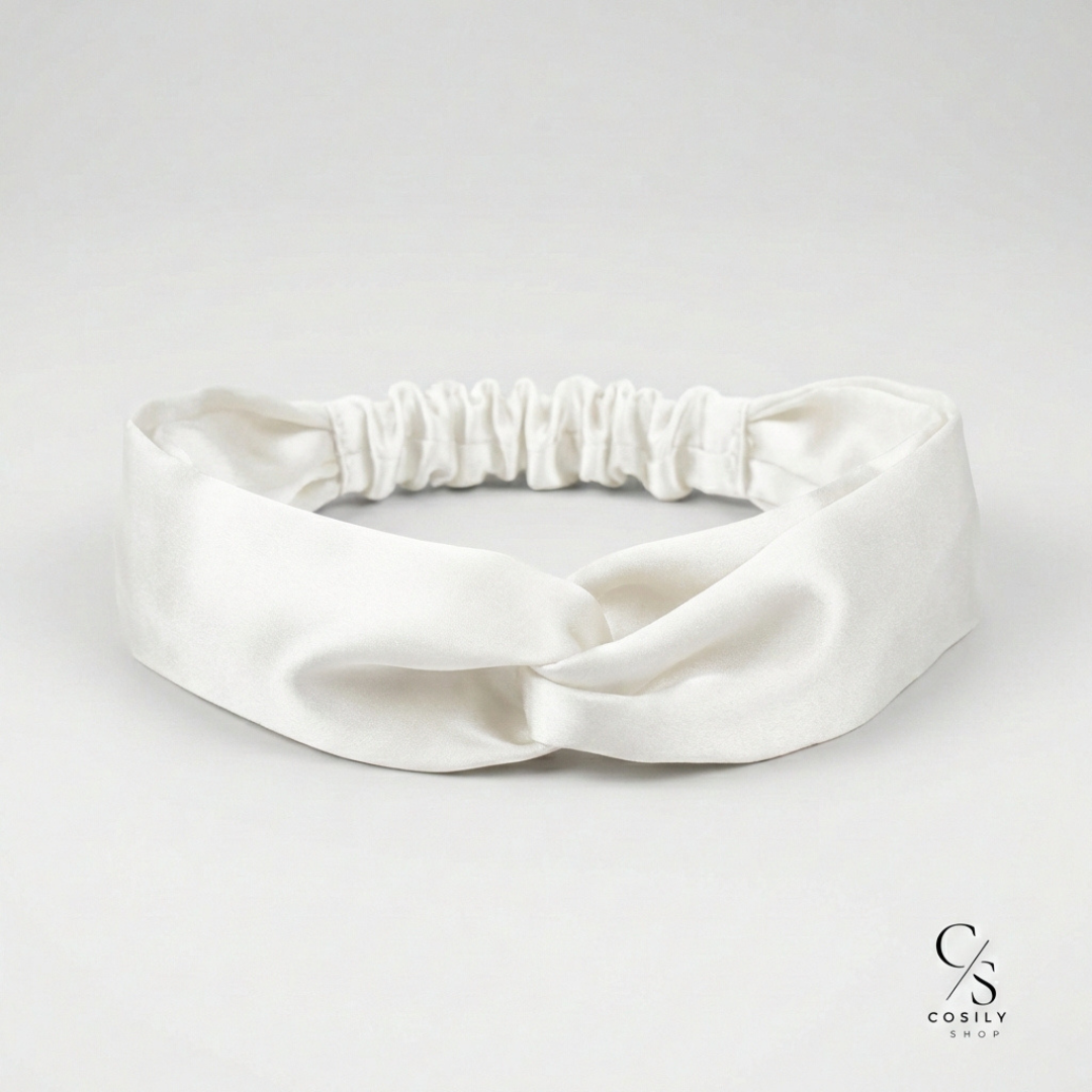 jedwabna opaska do włosów z węzłem 