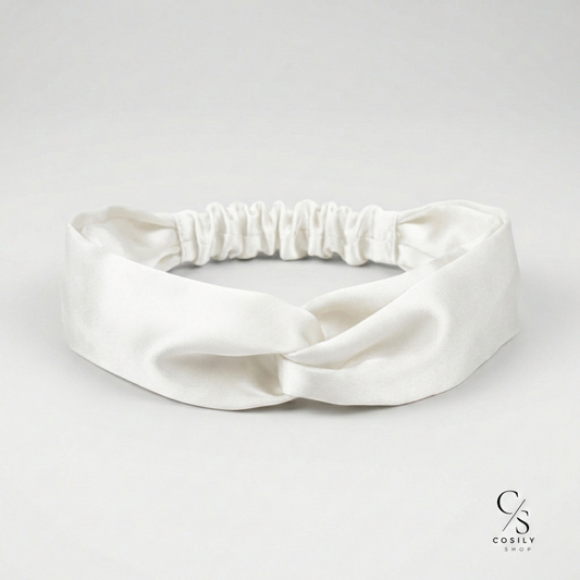 jedwabna opaska do włosów z węzłem 