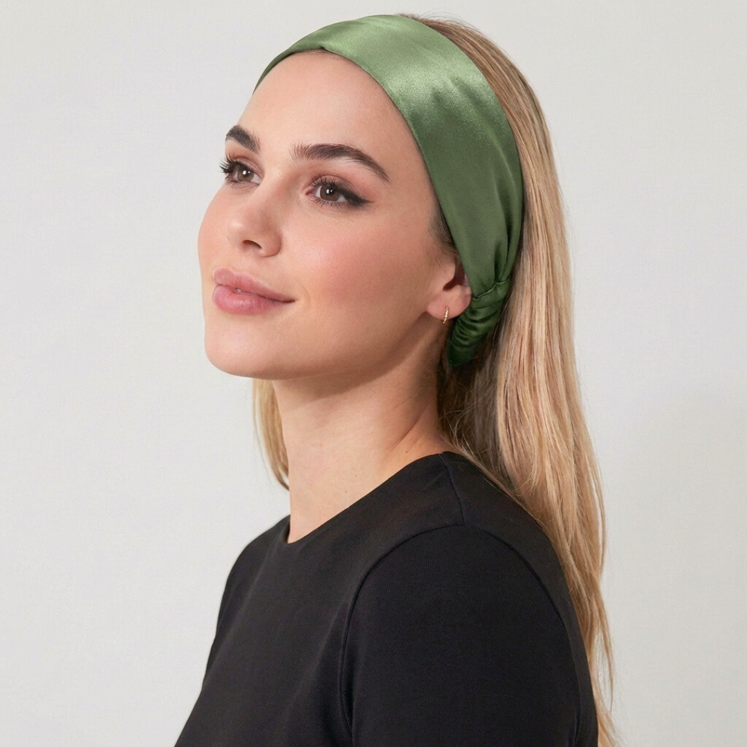 Jedwabna opaska STANDARD - matcha