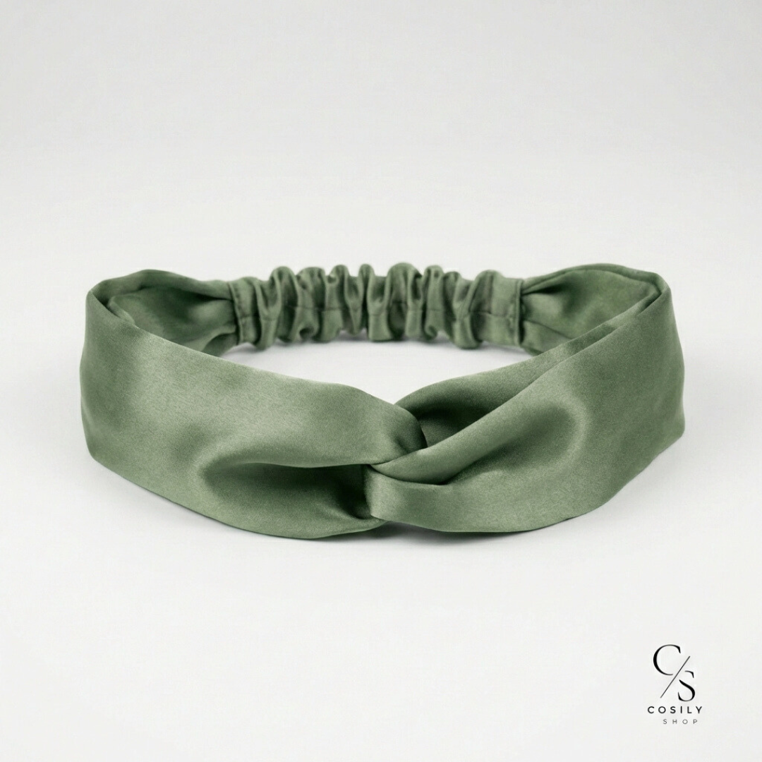 jedwabna opaska do włosów z węzłem 