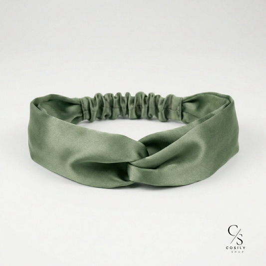 jedwabna opaska do włosów z węzłem 