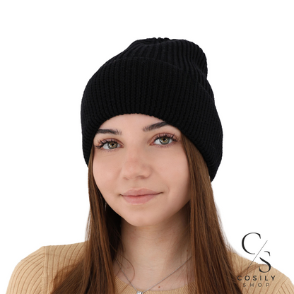 Wełniana czapka z jedwabną podszewką, merino 100% jedwab