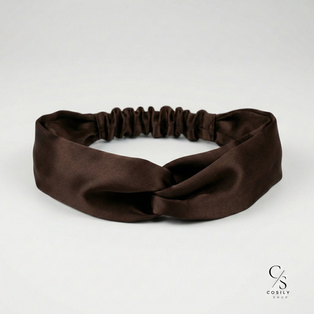 jedwabna opaska do włosów z węzłem 
