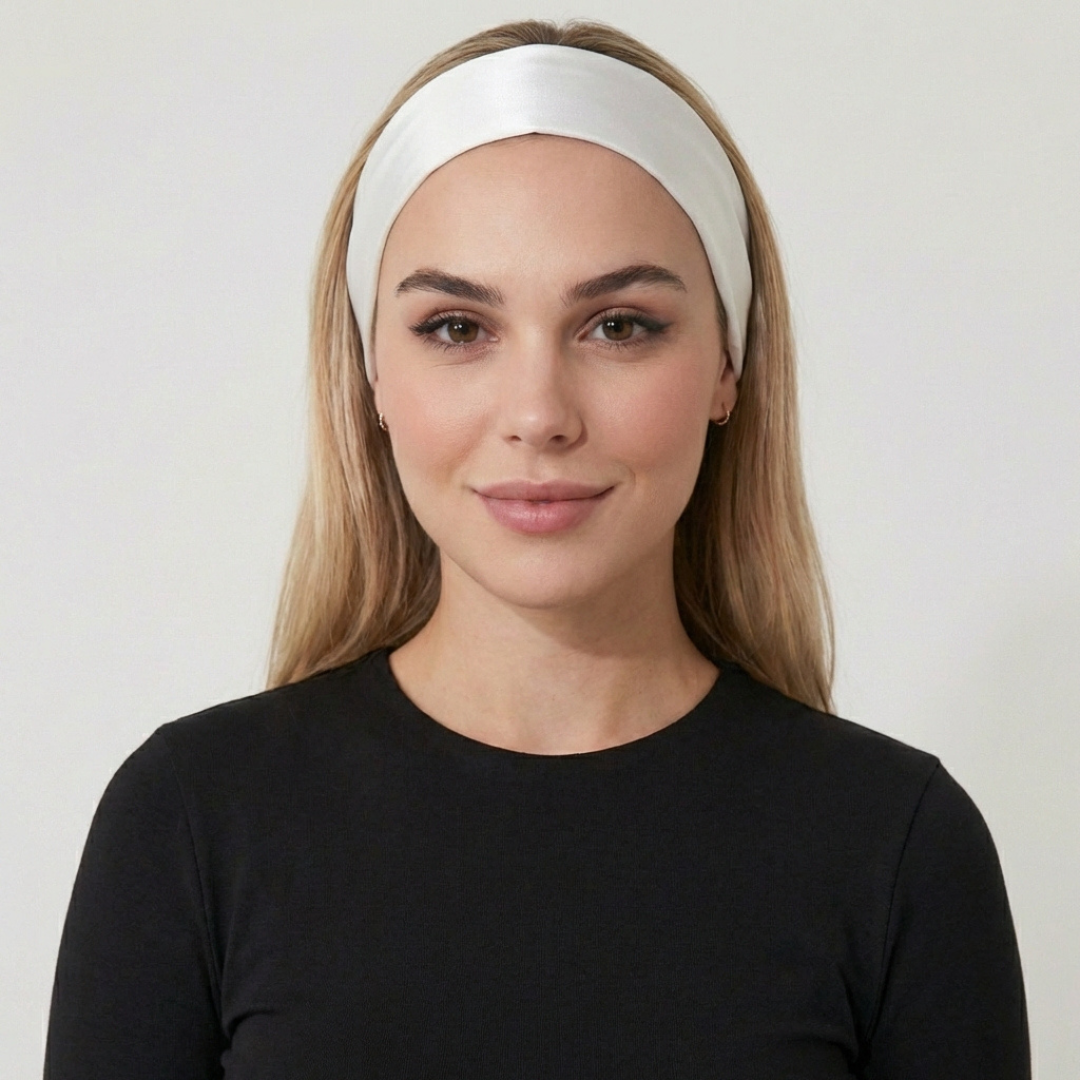 Jedwabna opaska STANDARD - mleczna biel