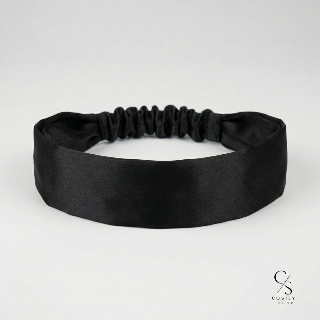 jedwabna opaska do włosów standard z gumką