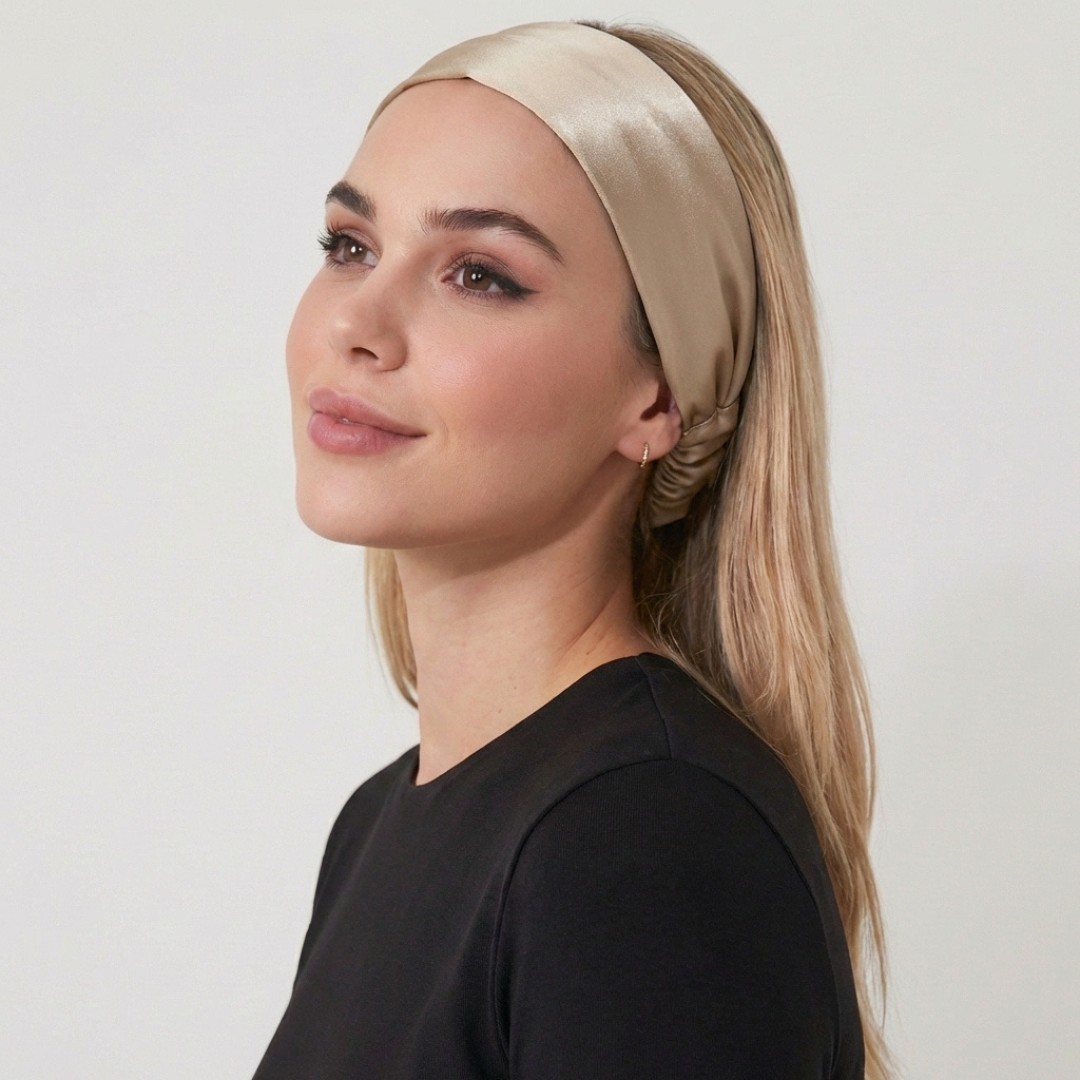 Jedwabna opaska STANDARD - złoty nude