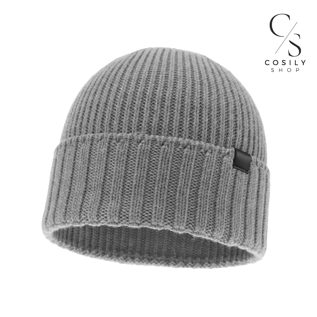 męska czapka z wełny merynosa z jedwabną podszewką