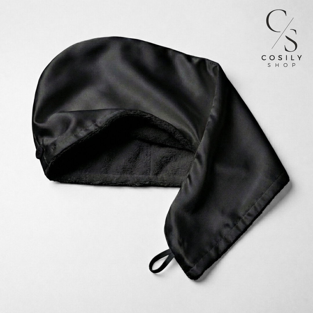 jedwabny turban do włosów do sauny, do osuszania z bambusem