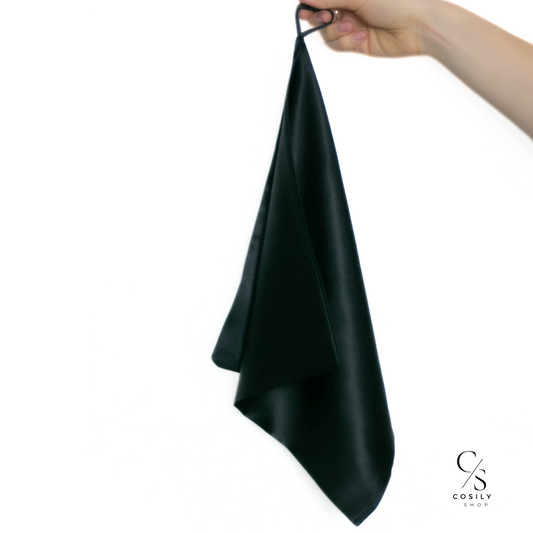 Jedwabny ręcznik - czarny