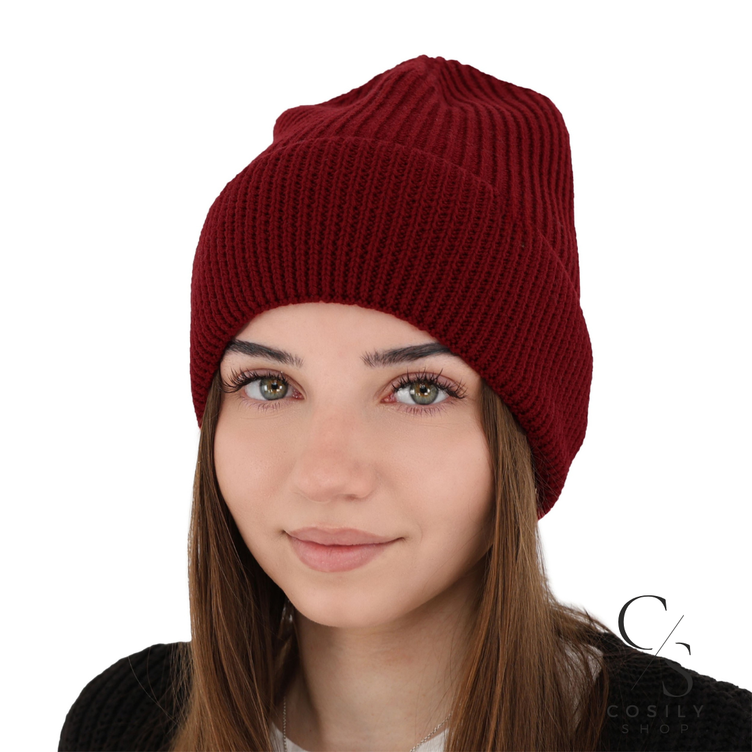 Wełniana czapka z jedwabną podszewką, merino 100% jedwab Cosily Shop