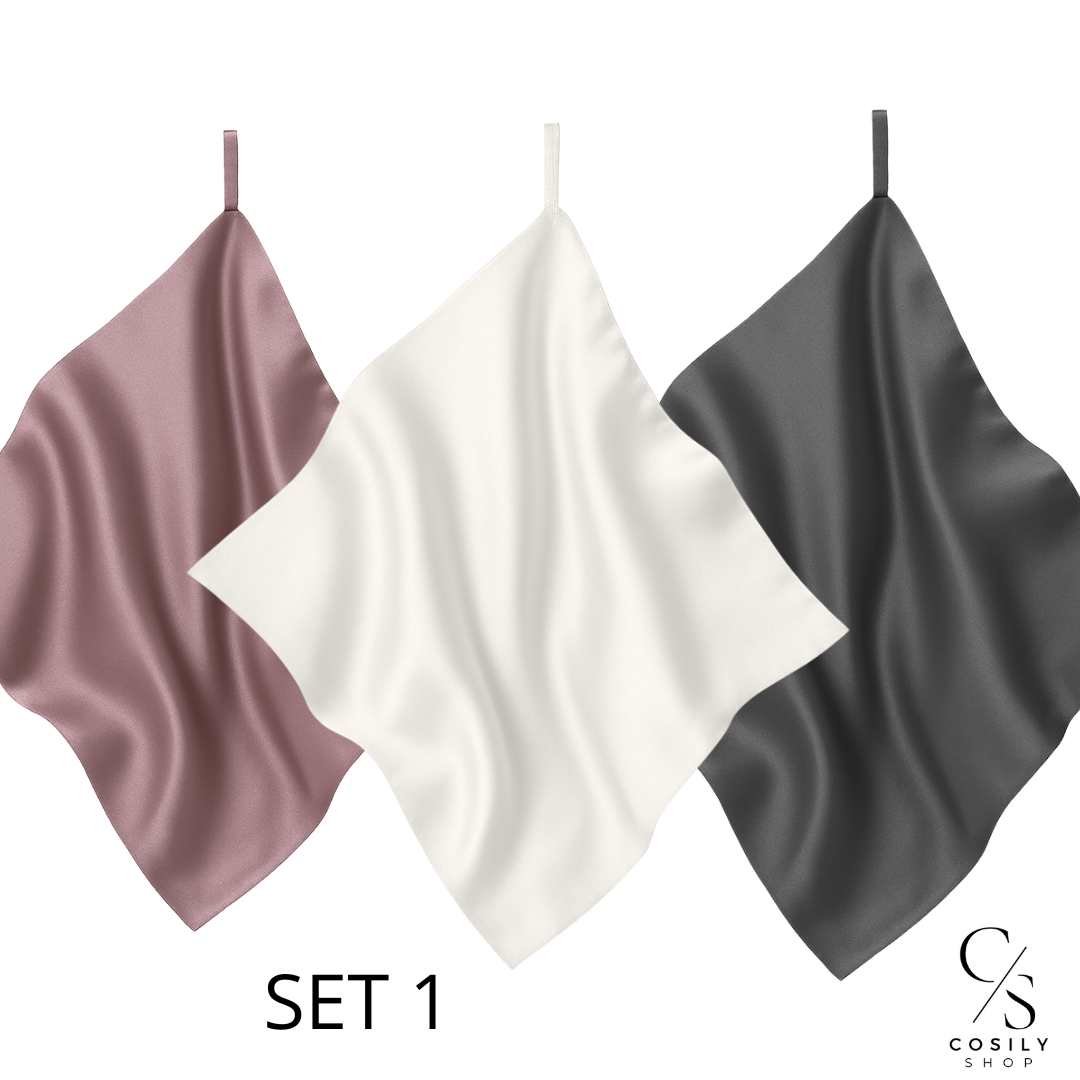 Zestaw jedwabnych ręczników do twarzy