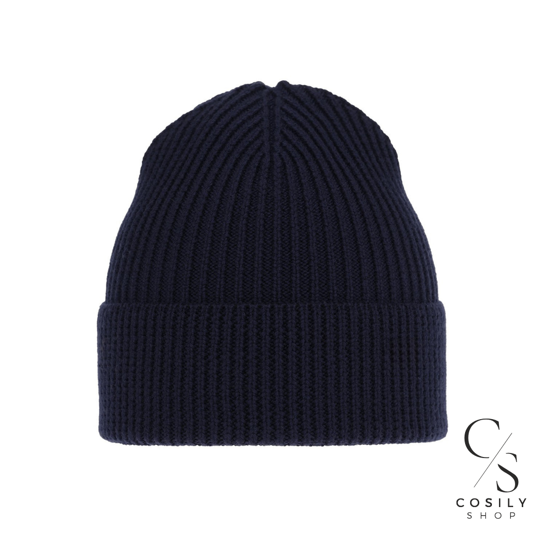 Wełniana Męska Czapka 100% Merino z Jedwabną Podszewką