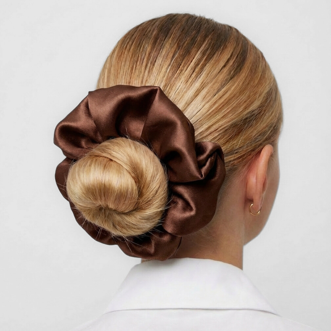 Jedwabna gumka MAXI - czekoladowy