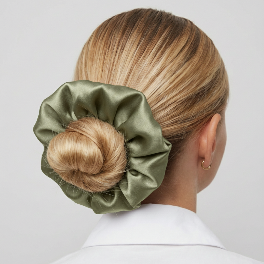 Jedwabna gumka MAXI - matcha