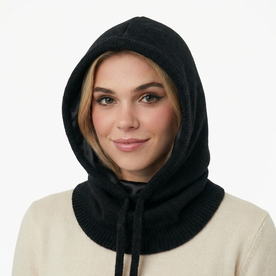 balaclava kominiarka z jedwabną podszewką czarna cosily shop