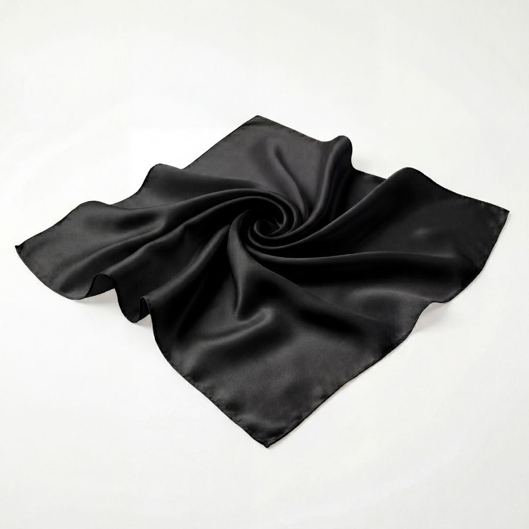 jedwabna apaszka czarna 100% jedwab