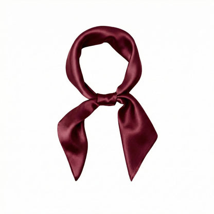 jedwabna apaszka damska 100% jedwab bordowa cosily shop