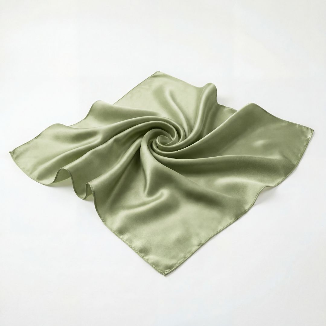 jedwabna apaszka dla kobiet matcha zielona