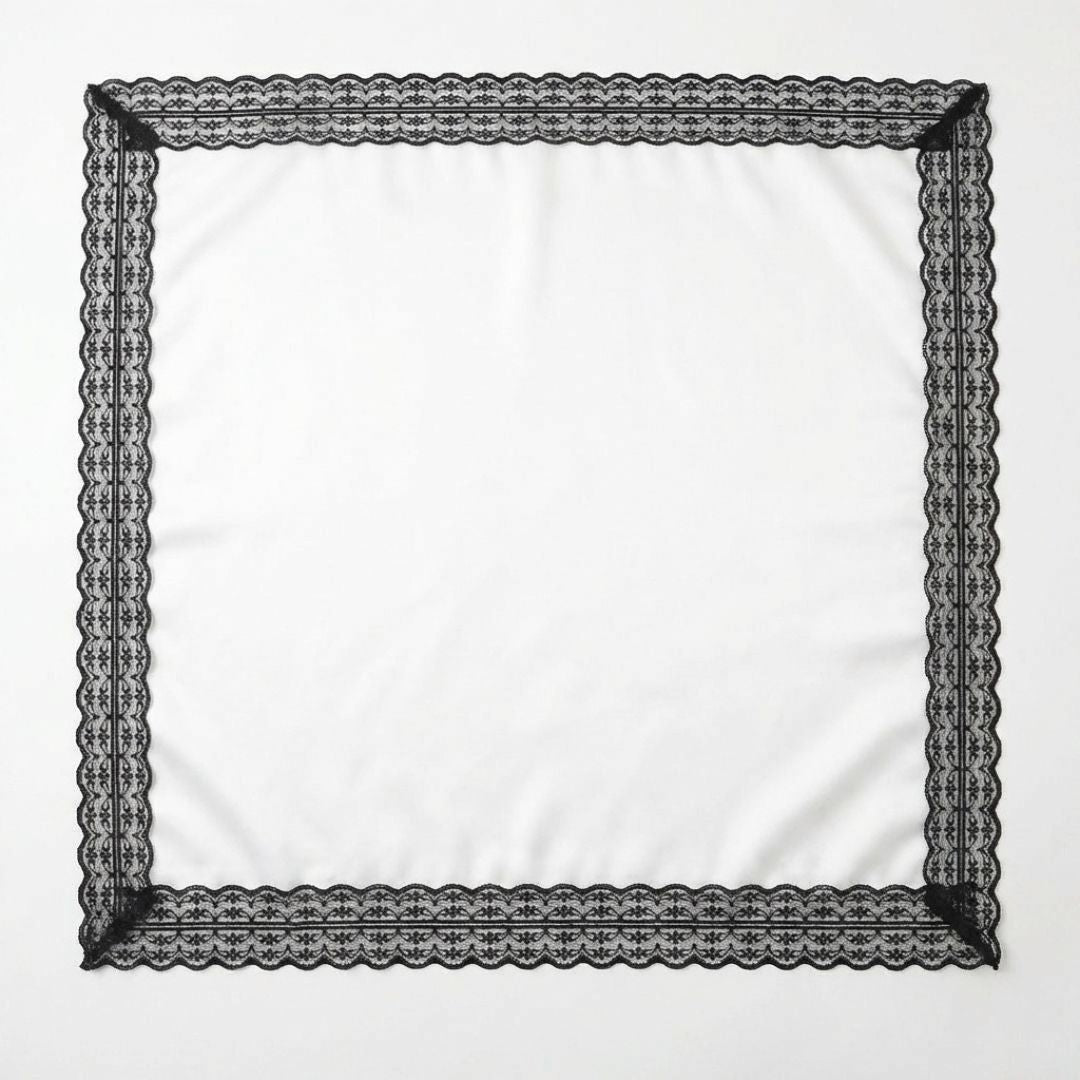 jedwabna apaszka z koronką 