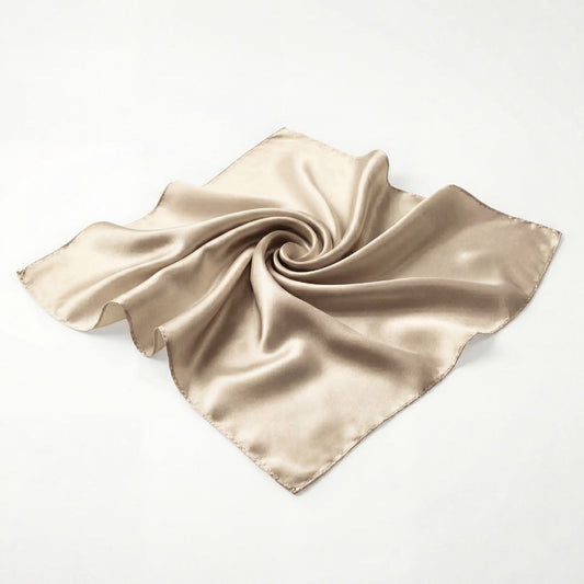 jedwabna apaszka złoty nude 100% jedwab