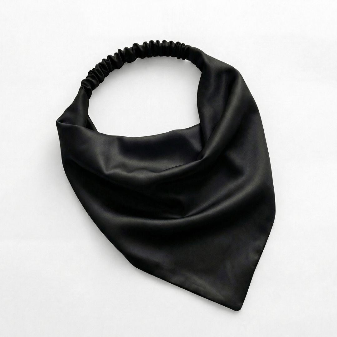 jedwabna chusta z gumką na głowe dla kobiety