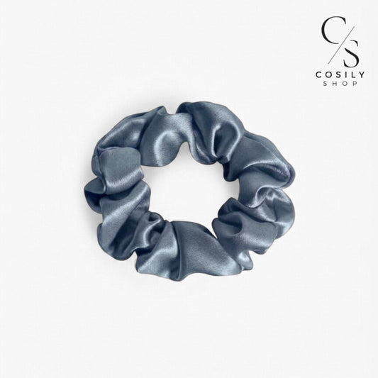 jedwabna gumka do włósów błękitna