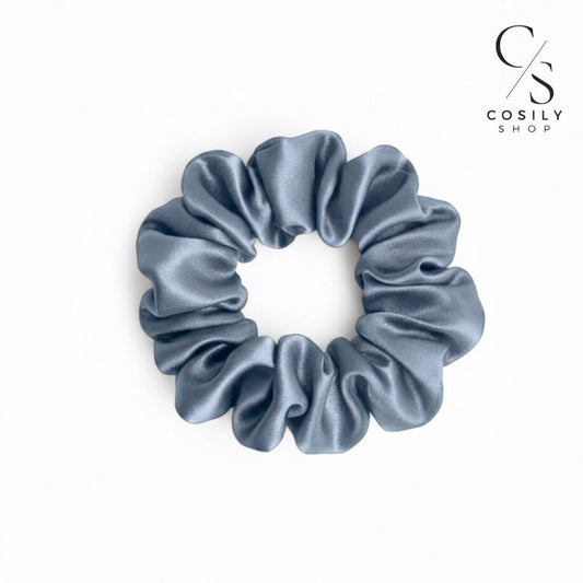 jedwabna gumka do włósów błękitna